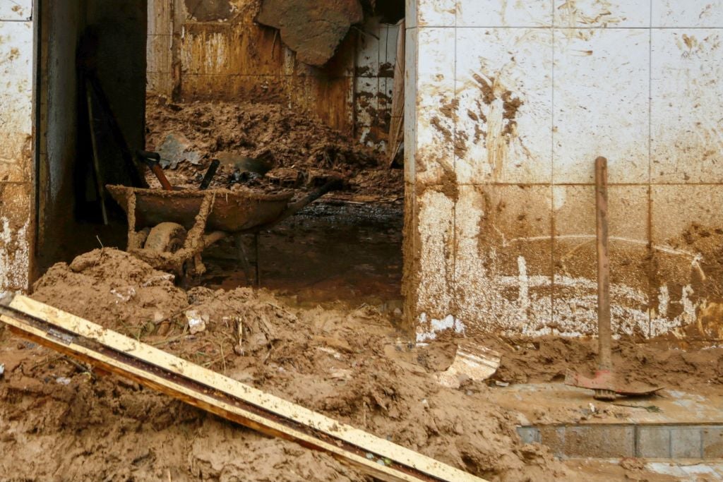 A damaged house is seen in a landslide area in Recife, Brazil. 