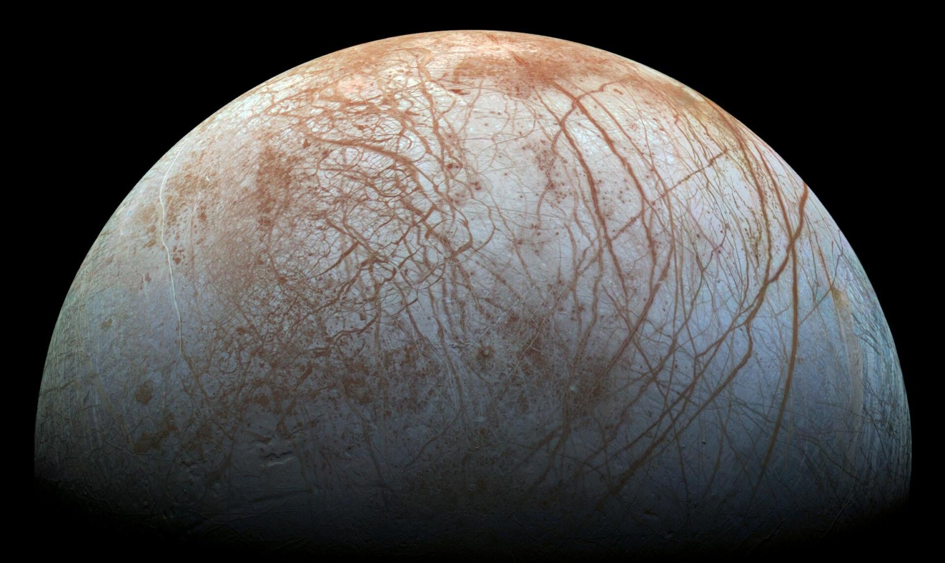 Europa’s icy surface.