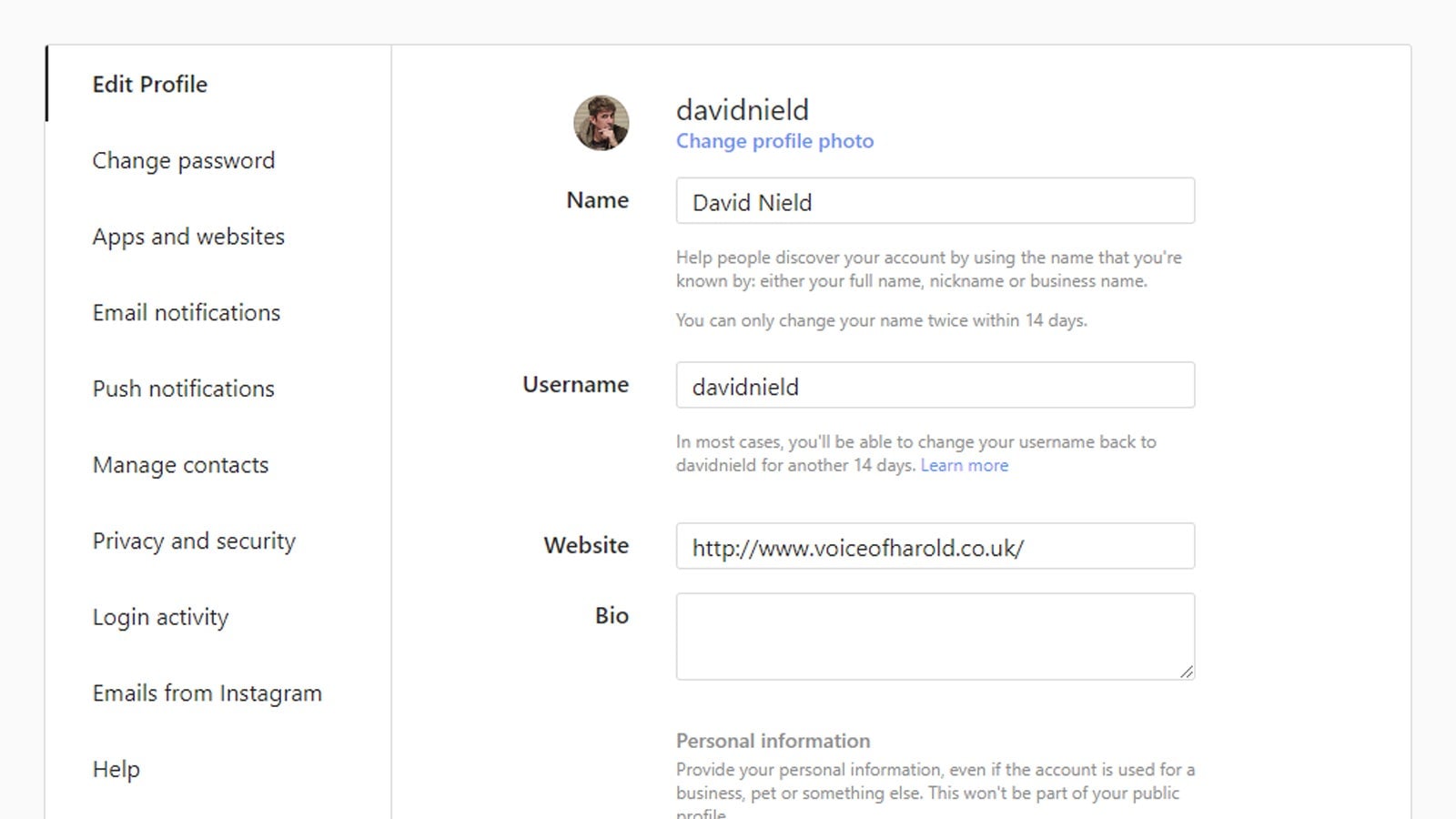Screenshot: Instagram