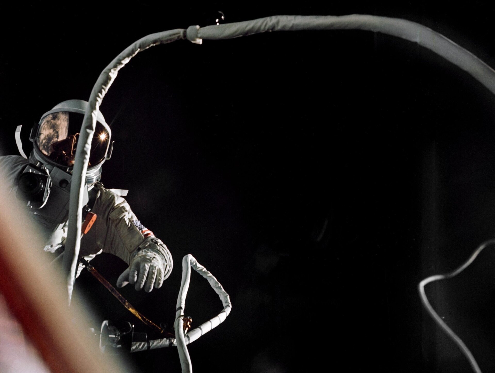 NASA astronaut Eugene Cernan during the Gemini 9A EVA.