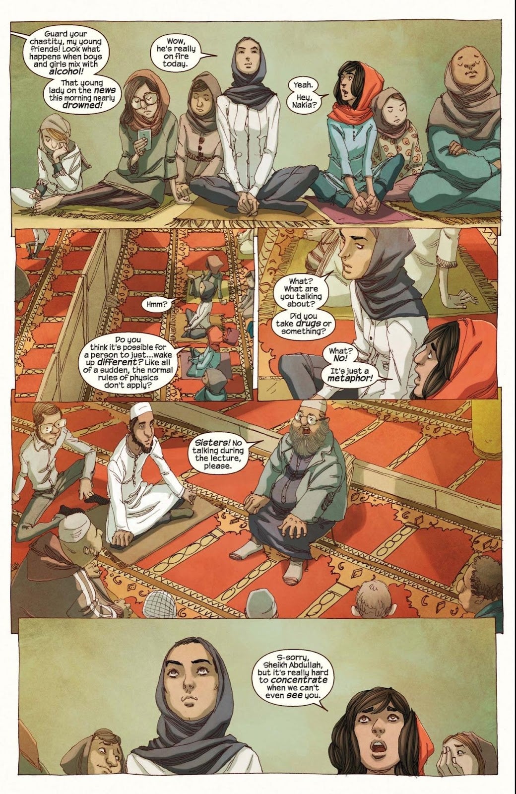The version of the temple scene we get in 2014's Ms. Marvel #3.