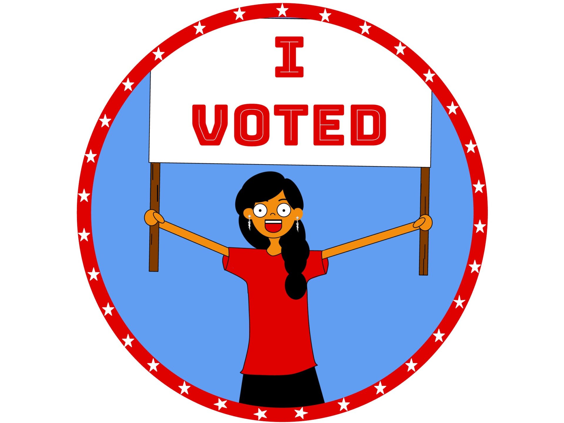 An entry for the Ulster County “I Voted” sticker contest by 13-year-old Phoebe Stewart.
