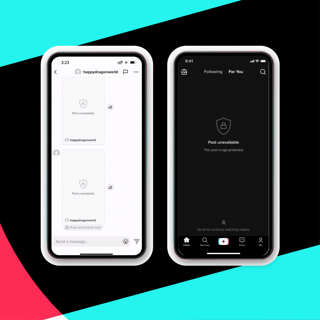 Teenaged users won’t be able to see a rating and reasoning behind a blocked post, but simply a notice that a post is unavailable if TikTok moderators deem it too mature for their age group.