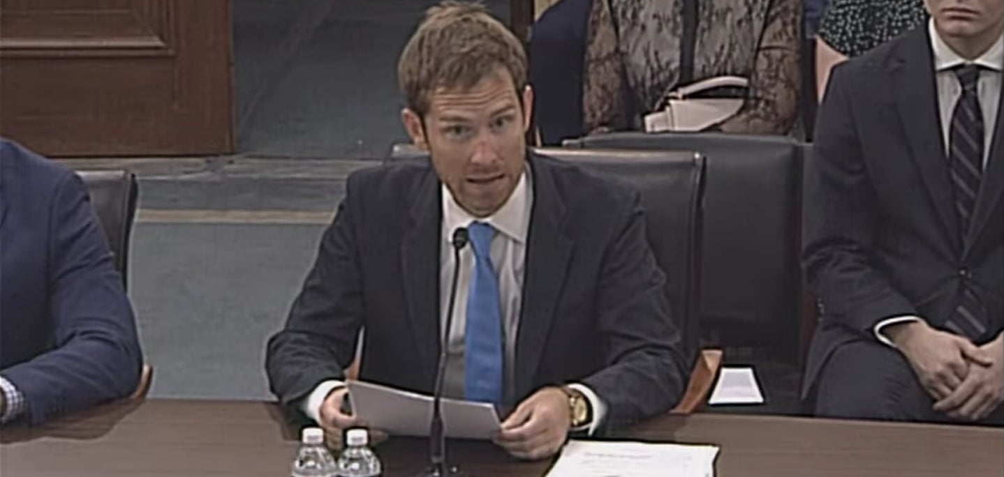 John Scott-Railton speaks in front of Congress. 