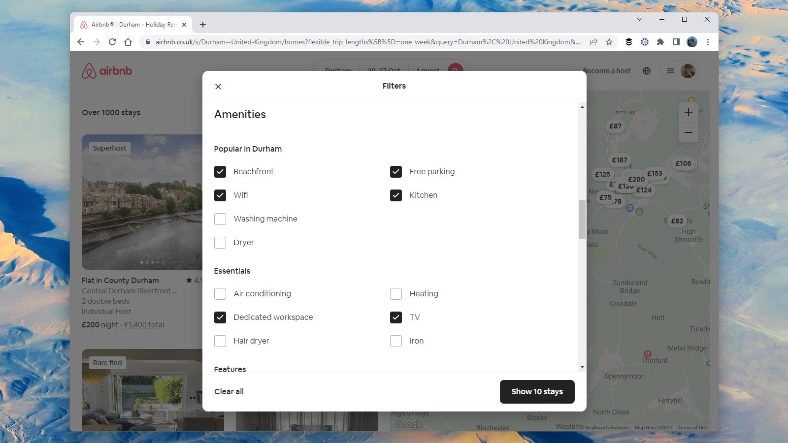 The filters can quickly narrow down your options.