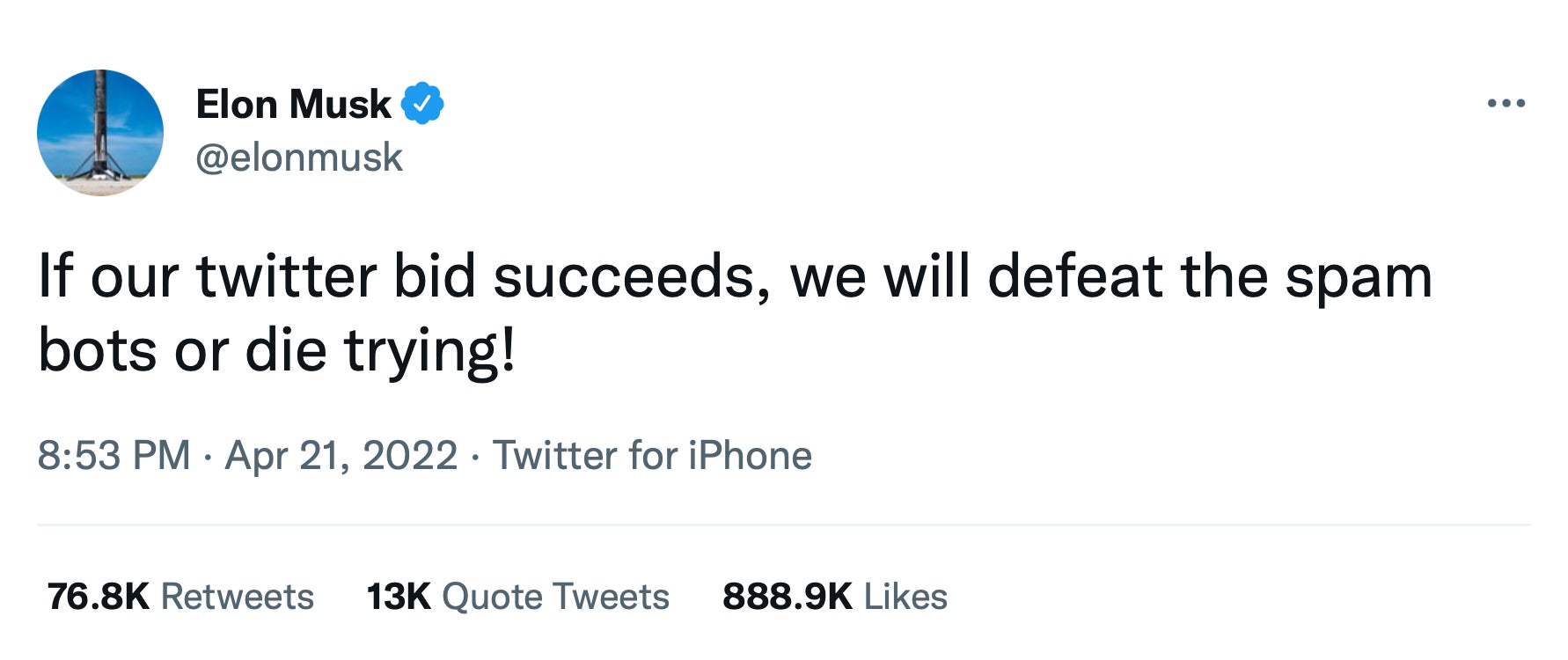 Musk said this before he reached a deal to buy Twitter.