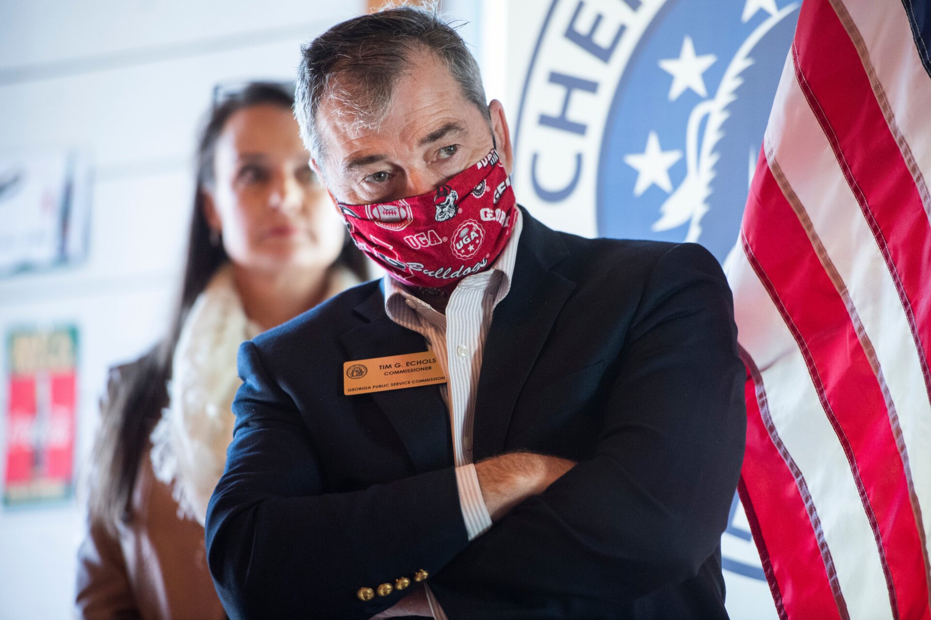 Tim Echols attends a campaign event for then-Sen. Kelly Loeffler in 2020.