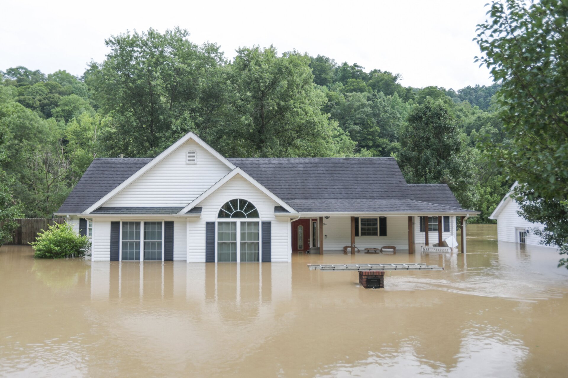 A house submerged in Jackson.