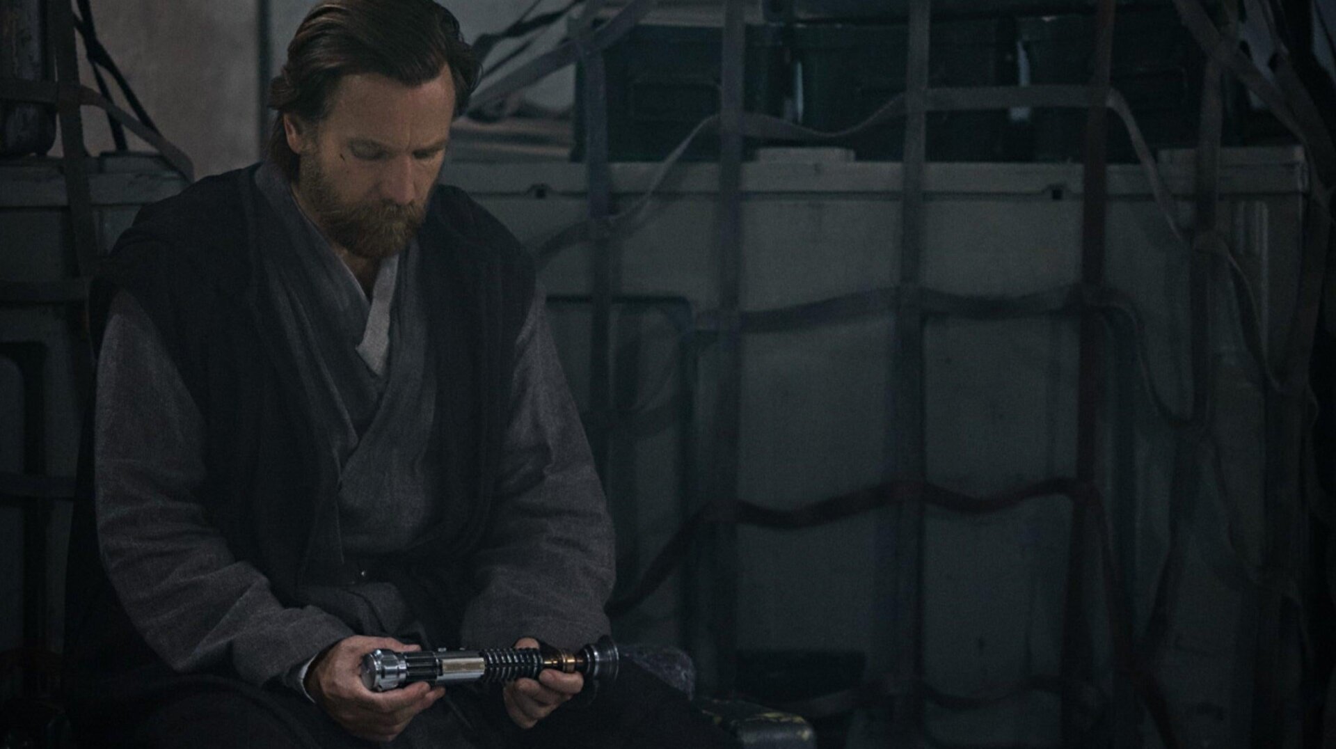 Sad Ben and his lightsaber.