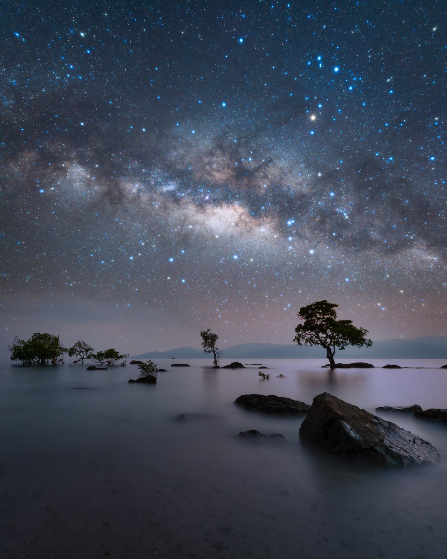The cosmos above a nature park in the Andaman Islands.