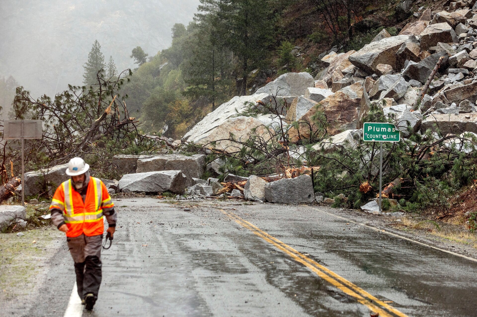 Up close, the scale of the landslide is more obvious.