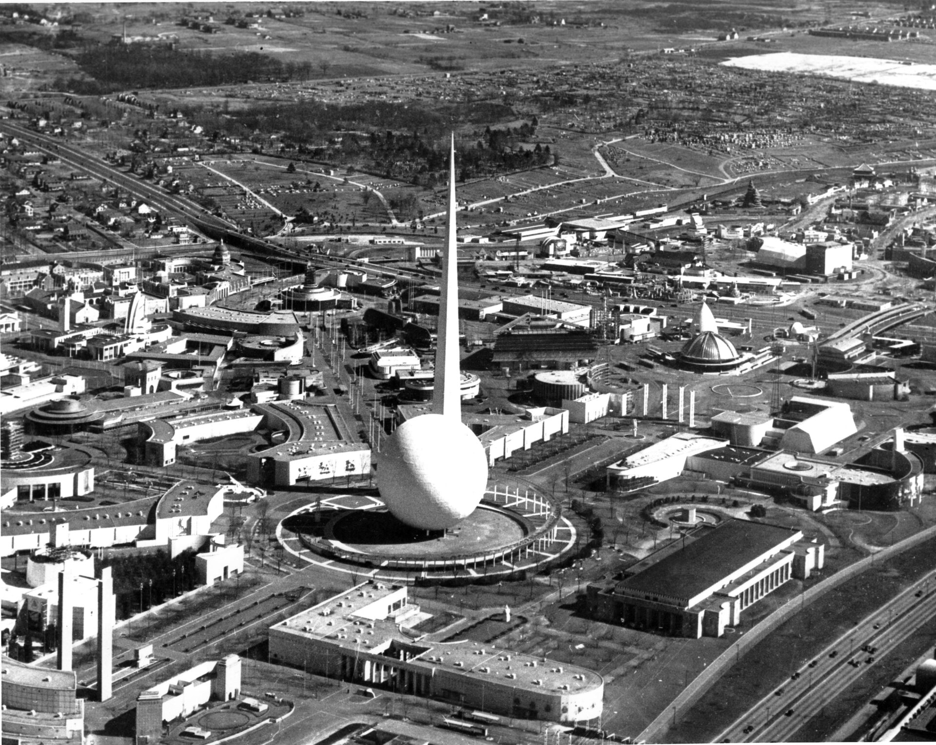 Aerial view of The New York World’s Fair taken May 8, 1940, two months before the bombing.
