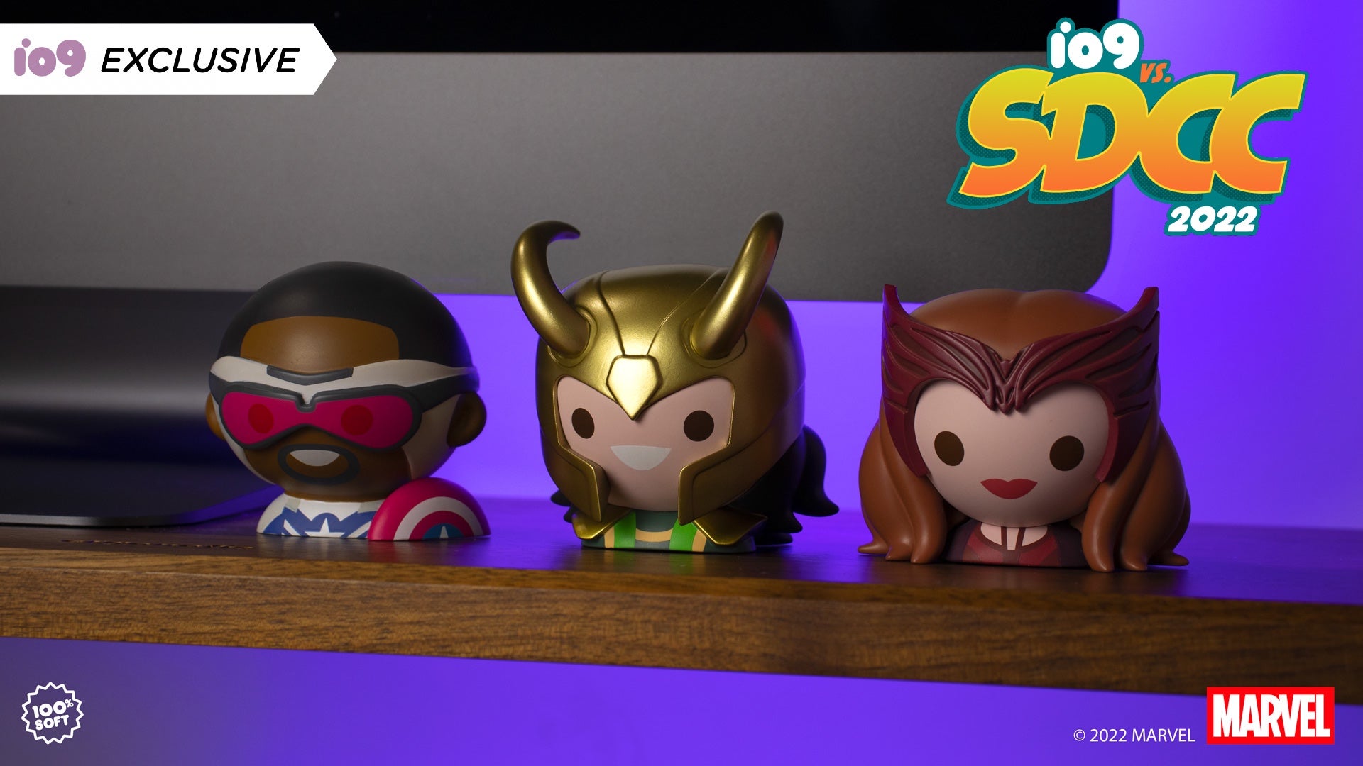 Captain America, Loki, and Scarlet Witch as Megamojis.