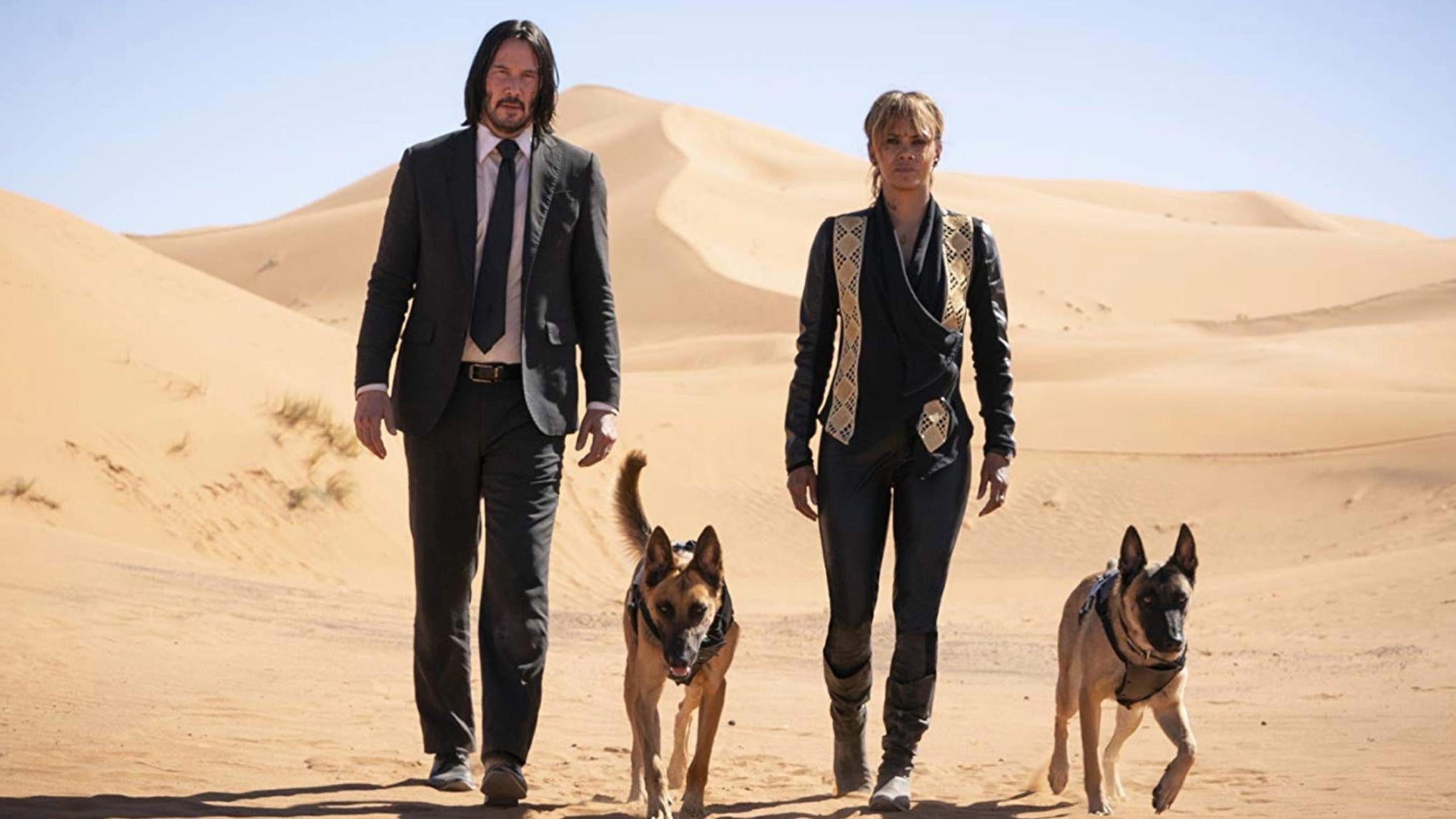 Keanu Reeves and Halle Berry in John Wick 3.