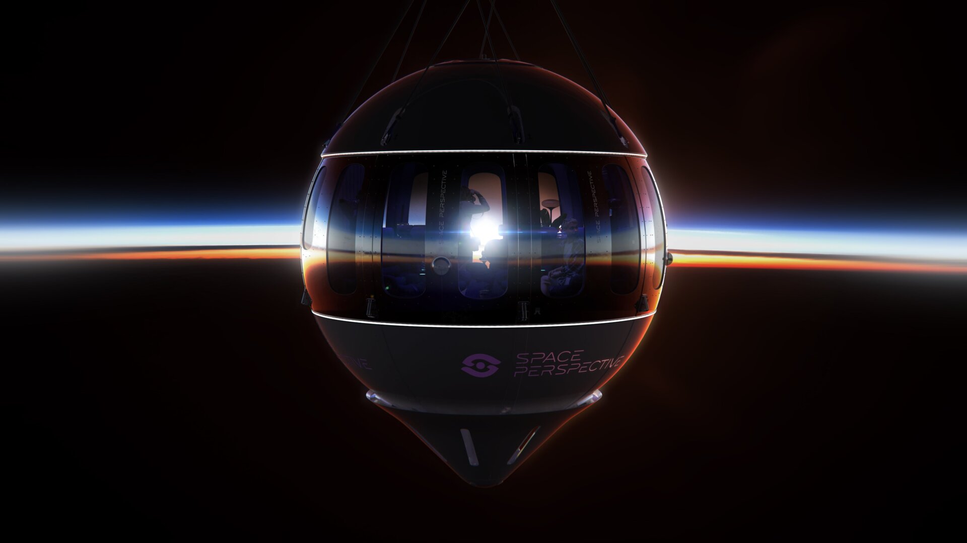 Conceptual view showing the front of the capsule during sunrise.