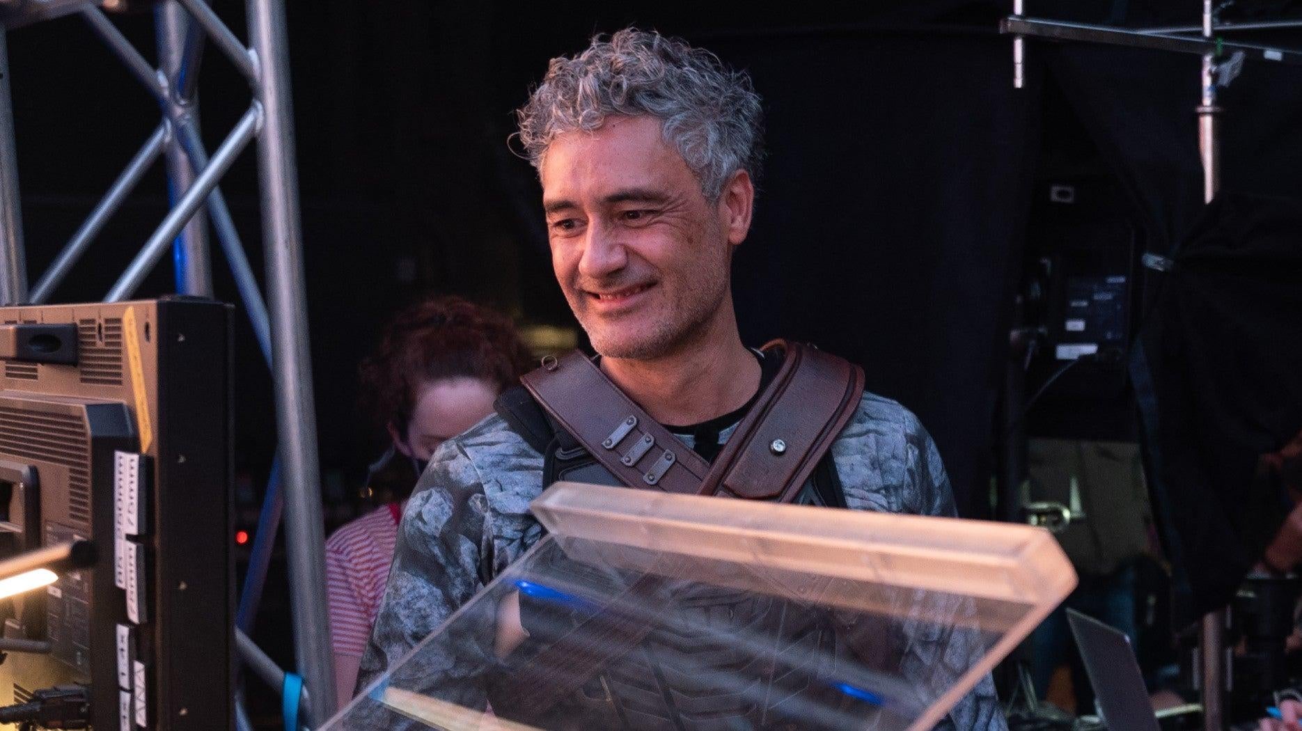 Taika Waititi on the set of Thor: Love and Thunder.