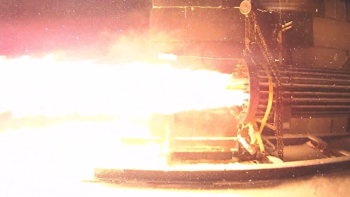 BlueShift testing its biofuel rocket engine. 