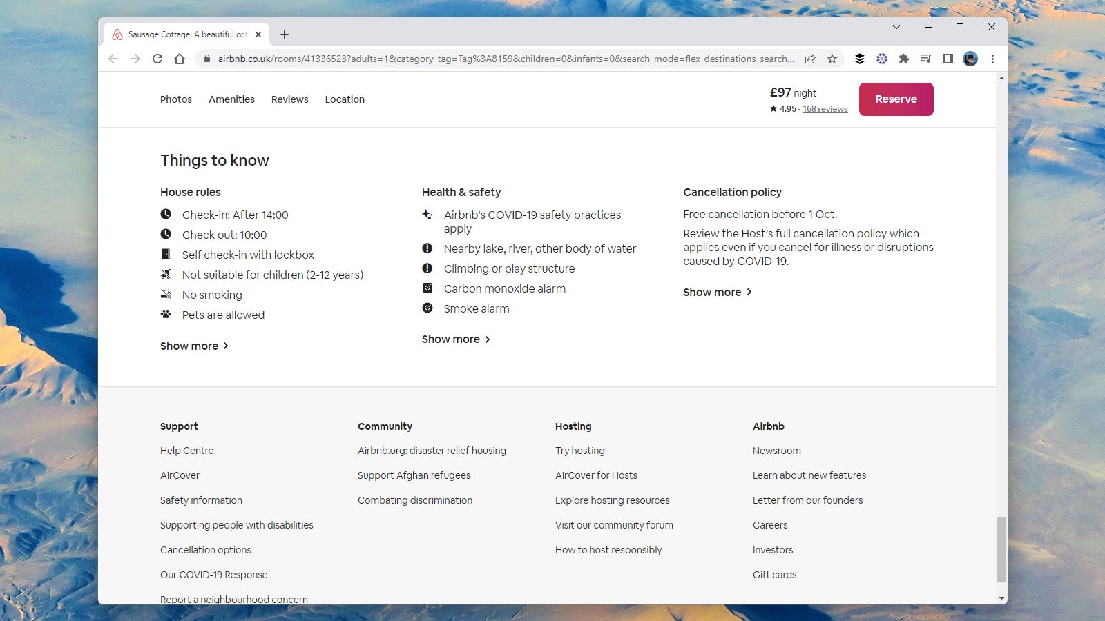 Things to know include the time you can check in from.