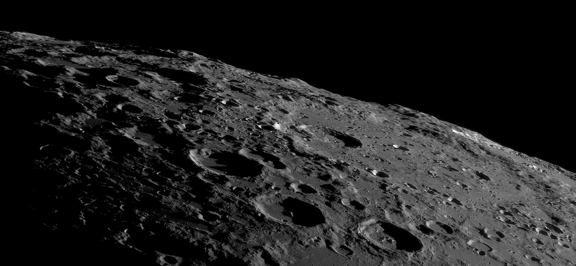 A wide view of the Moon’s southern surface.