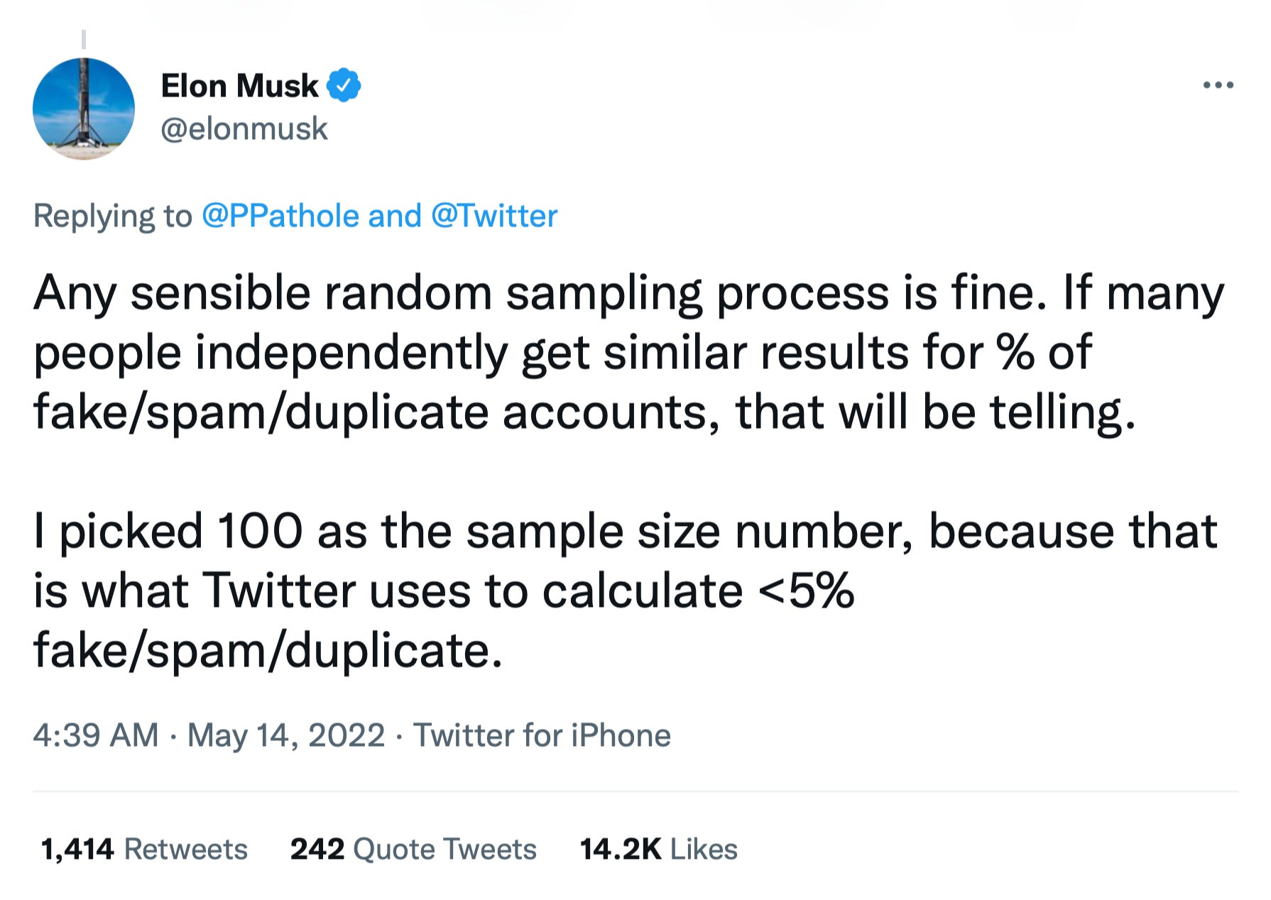 Twitter disputes that 100 is its sample size number.