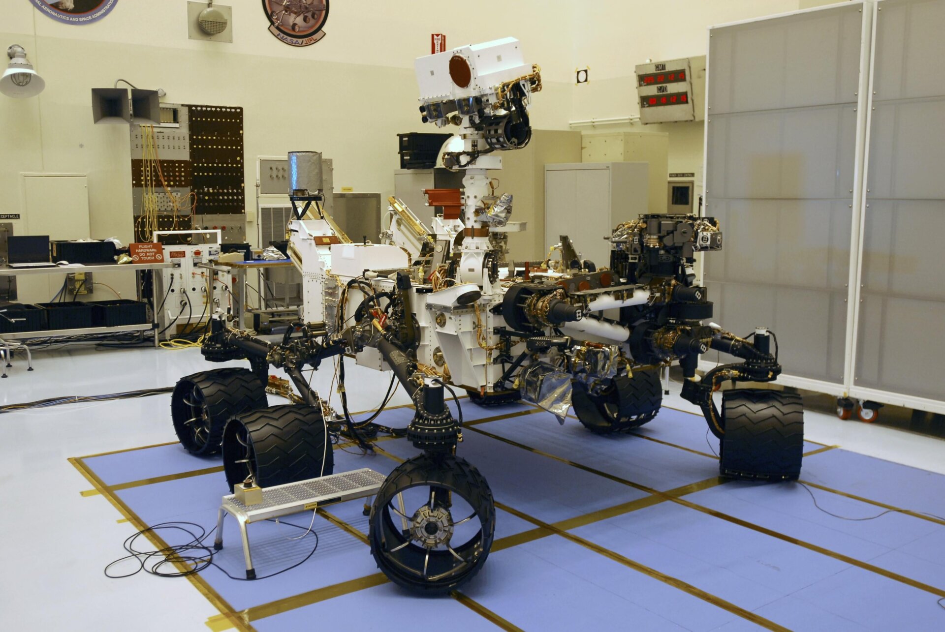 The Curiosity Rover waiting in the Payload Hazardous Servicing Facility at NASA’s Kennedy Space Center July 18, 2011 before its launch to Mars.