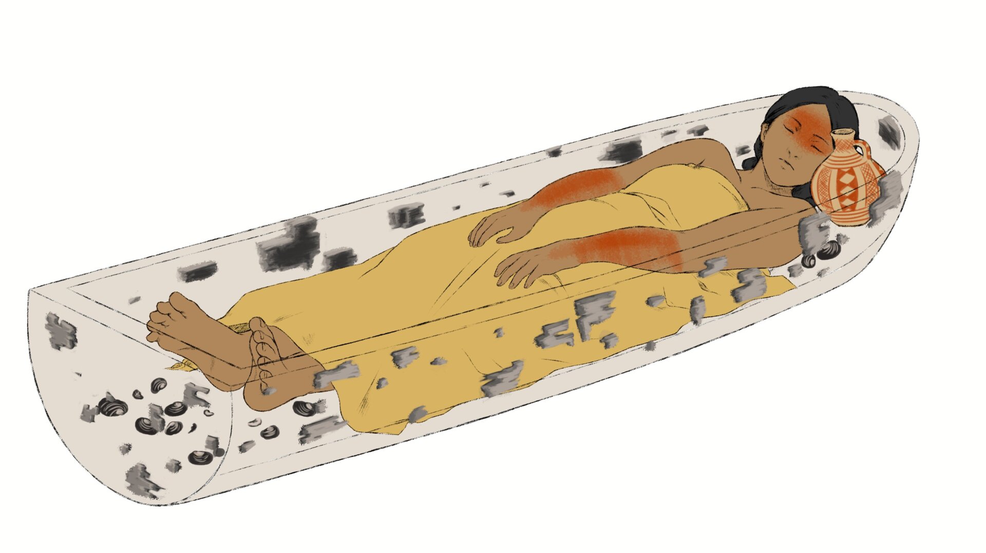 An illustration of Individual 3, who was buried about 880 years ago.