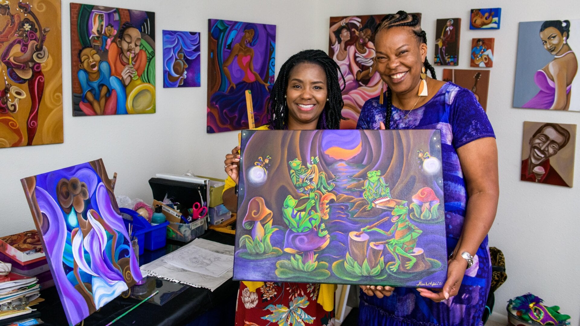 Artist Sharika Mahdi and lead Imagineer Charita Carter.