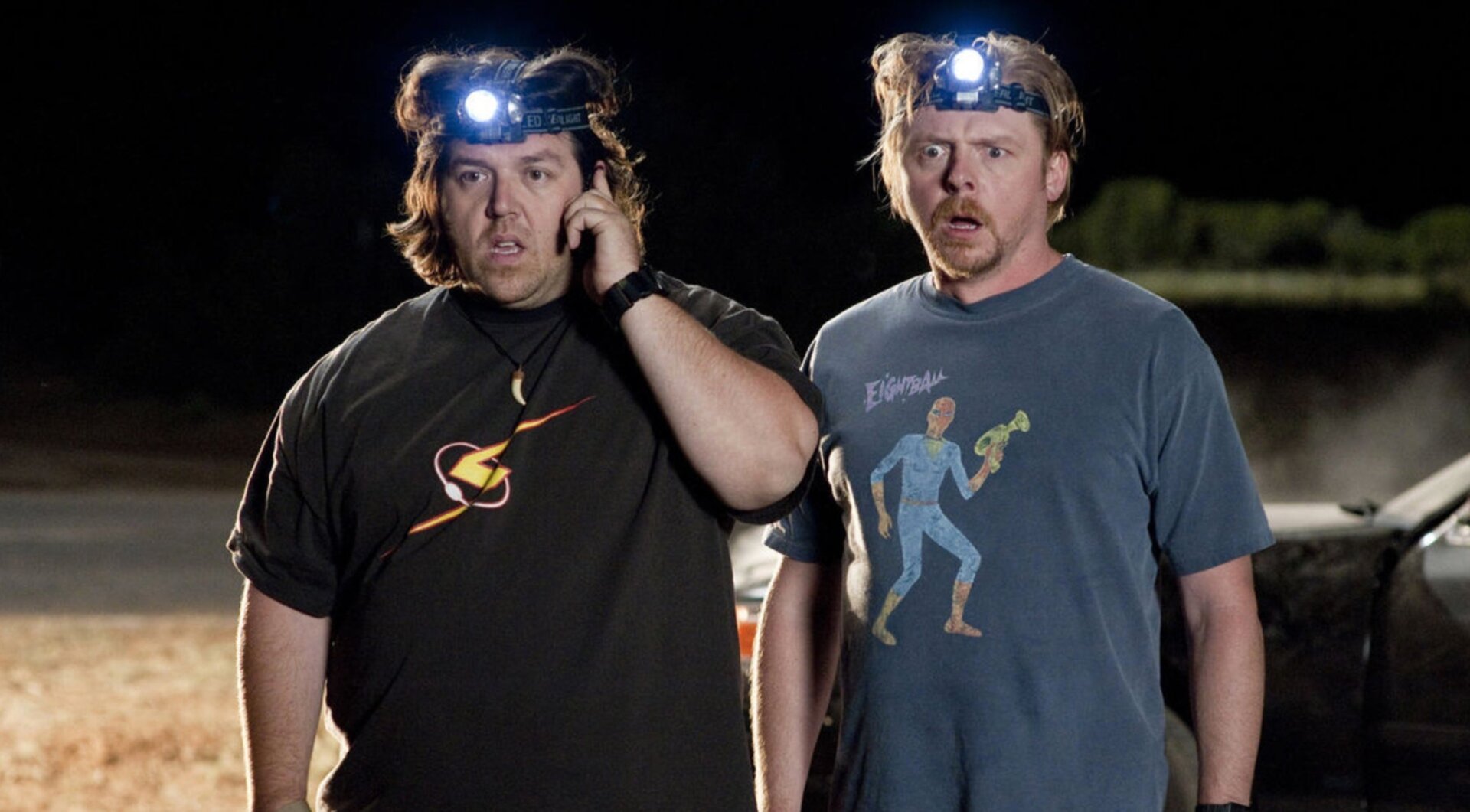 Simon Pegg and Nick Frost in Paul.