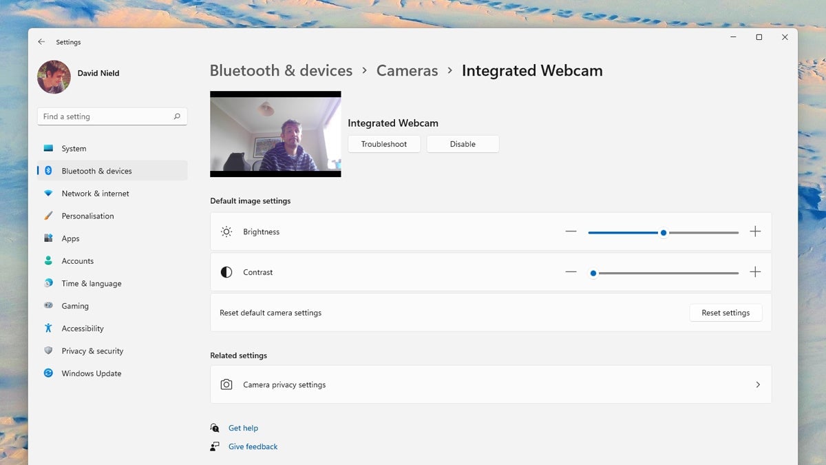 Windows offers a limited number of settings you can make use of.