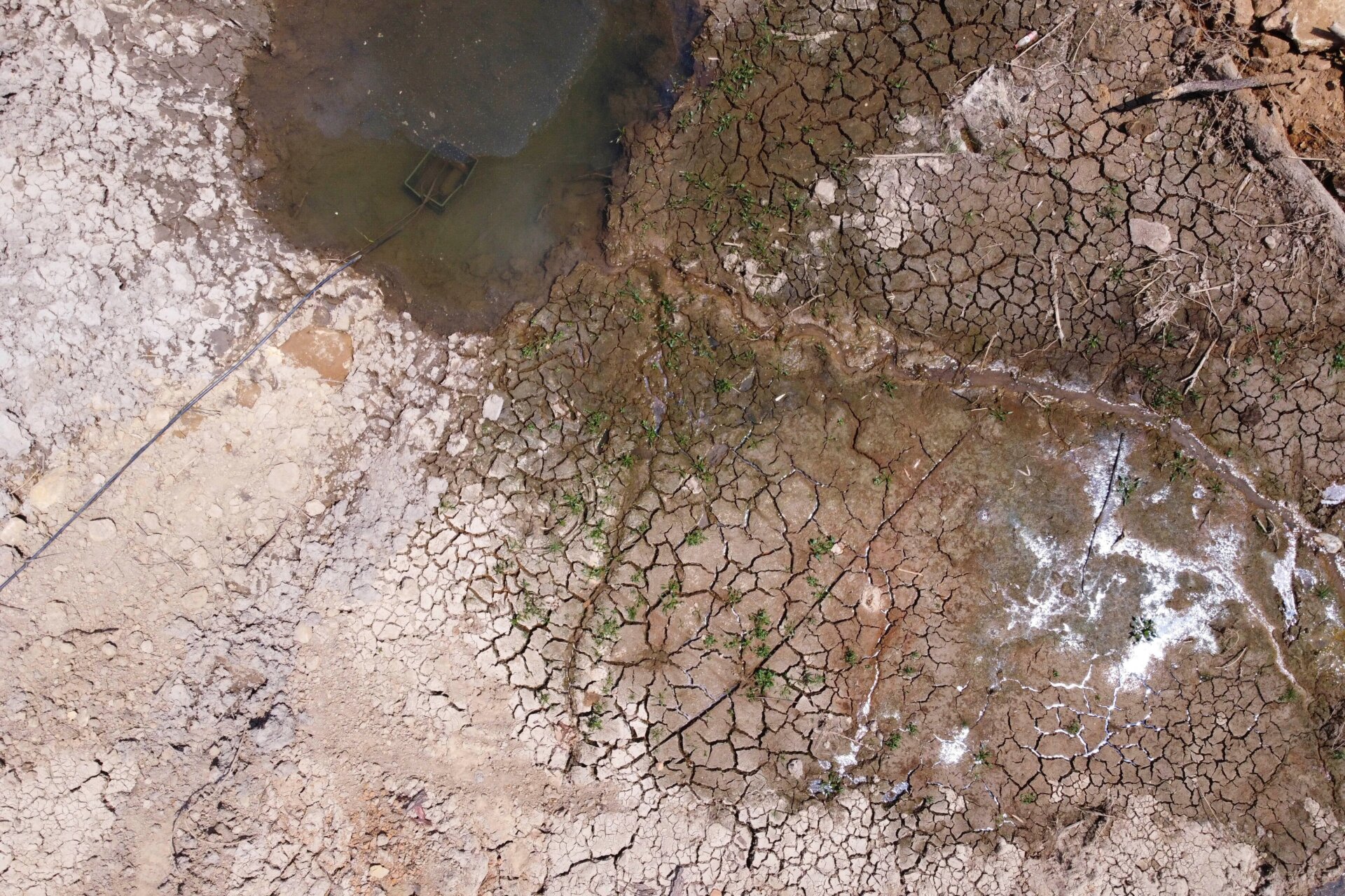 A dried-out reservoir in Longquan village in Chongqing on August 20.