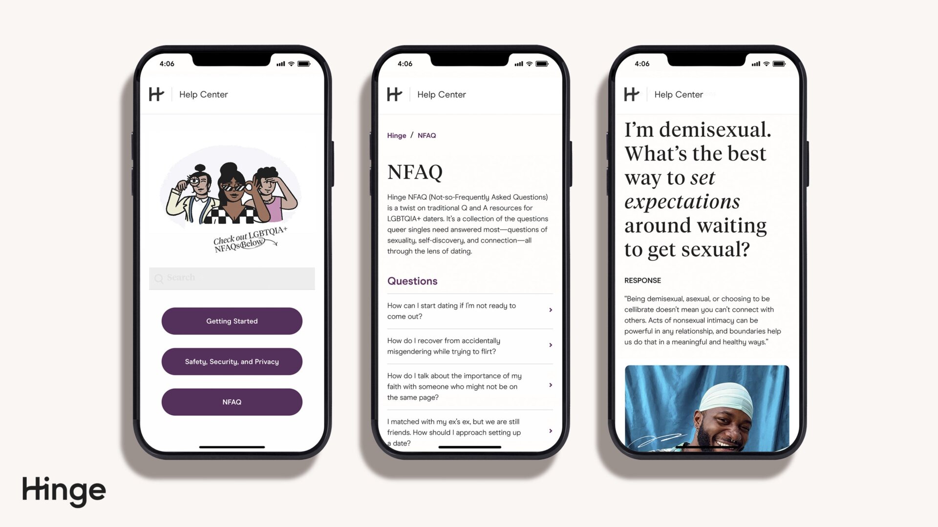 NFAQ will currently sit in the app’s Help Center.