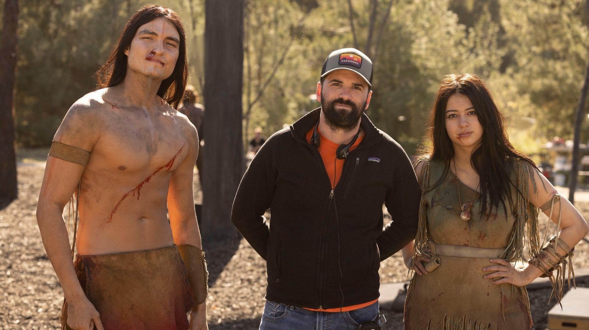 Trachtenberg (center) with co-stars Dakota Beavers and Amber Midthunder.