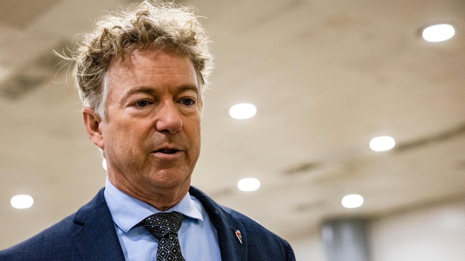 Senator Rand Paul (R-KY) heads to a vote on the Senate floor on June 8, 2021 in Washington, DC.