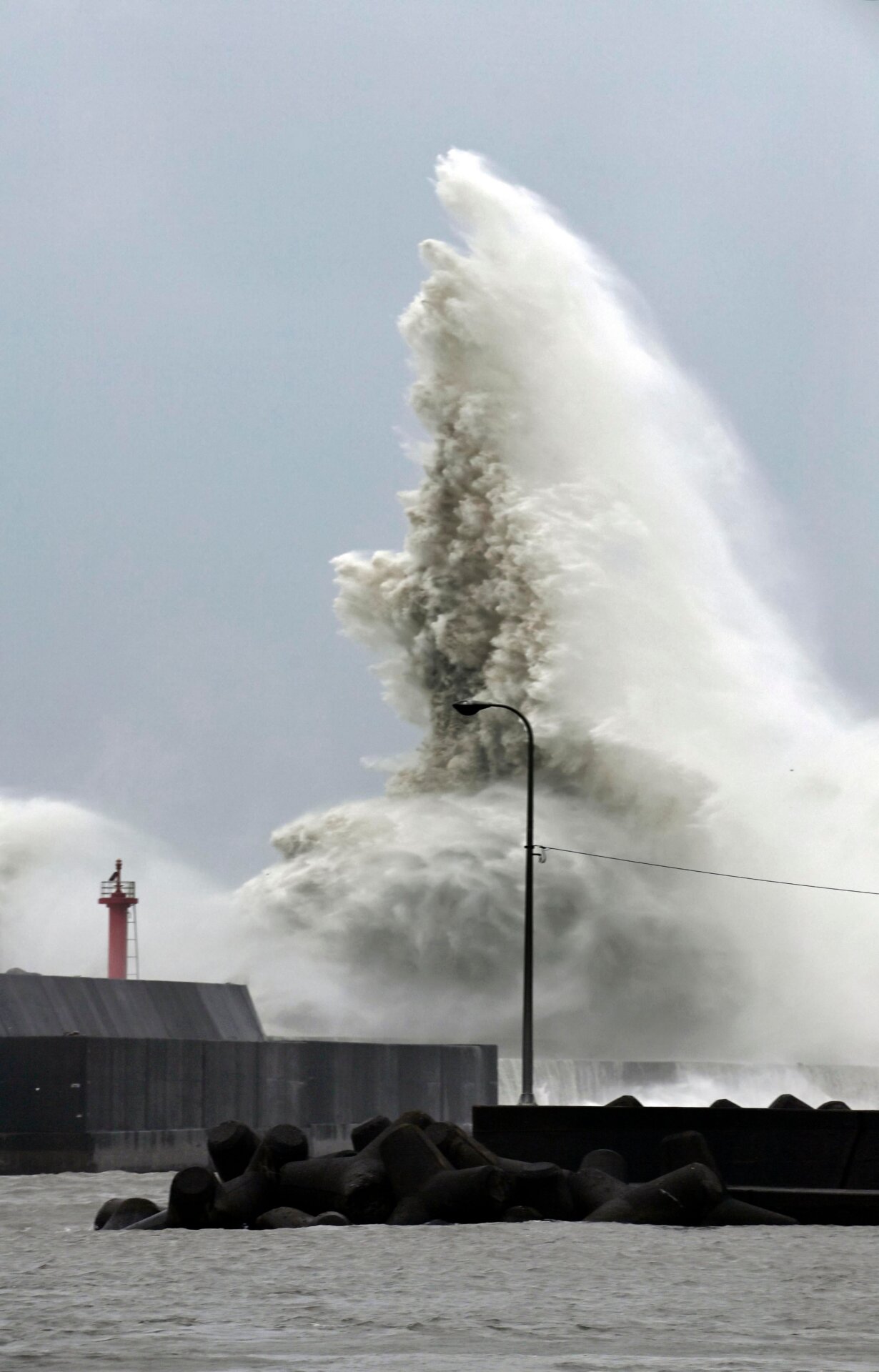 Waves hit the shore in Aki in Kochi Prefecture on September 19. 