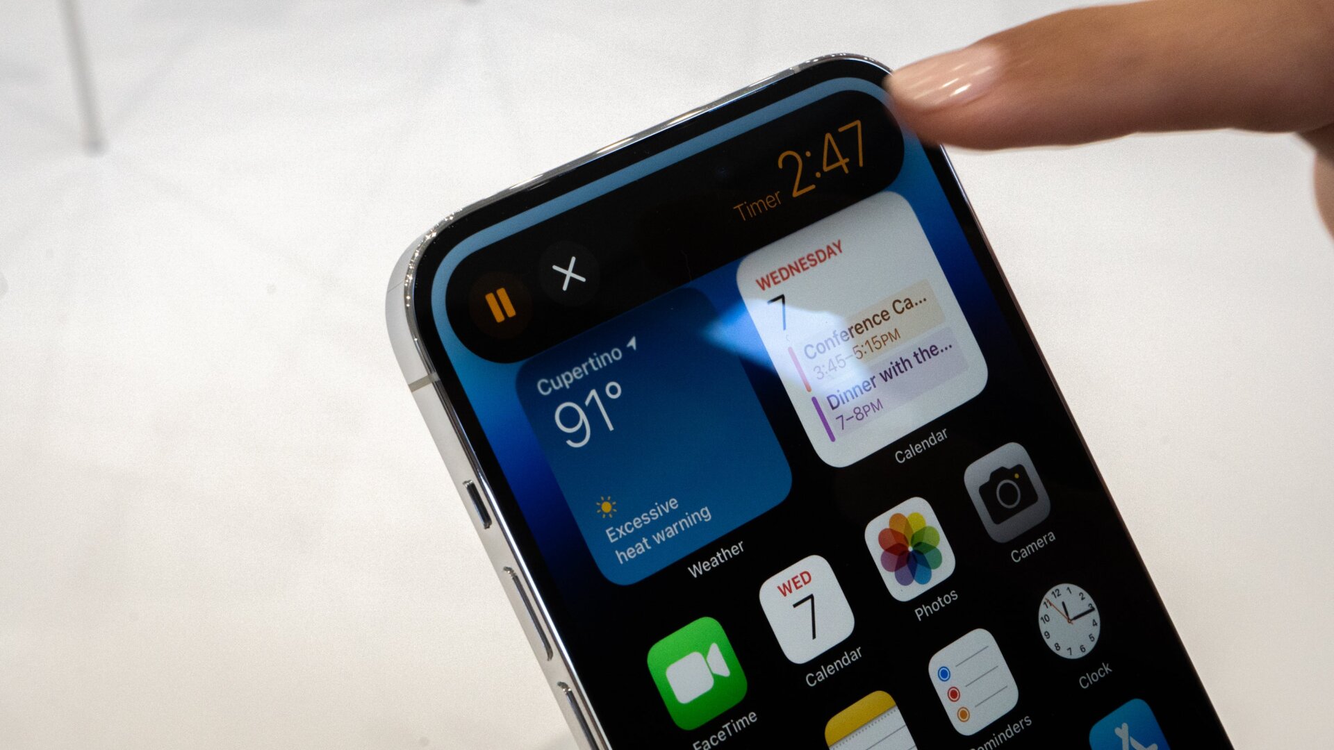 The Dynamic Island when it’s expanded.