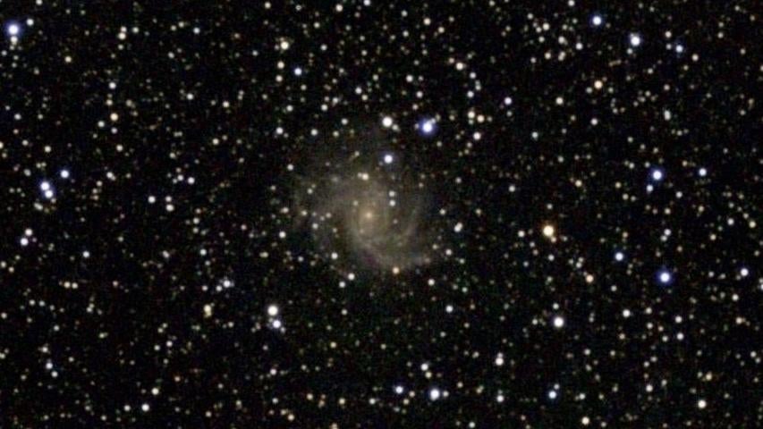 The Fireworks Galaxy, as seen with Vespera. This image was taken under some rather extreme light-polluted conditions.