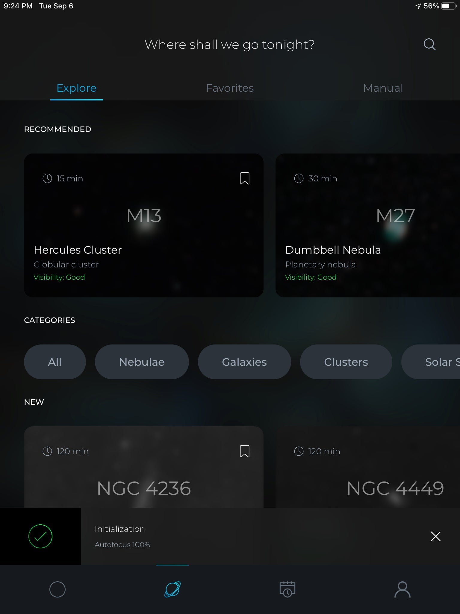 Screengrab of the Singularity mobile app, as viewed on an iPad.