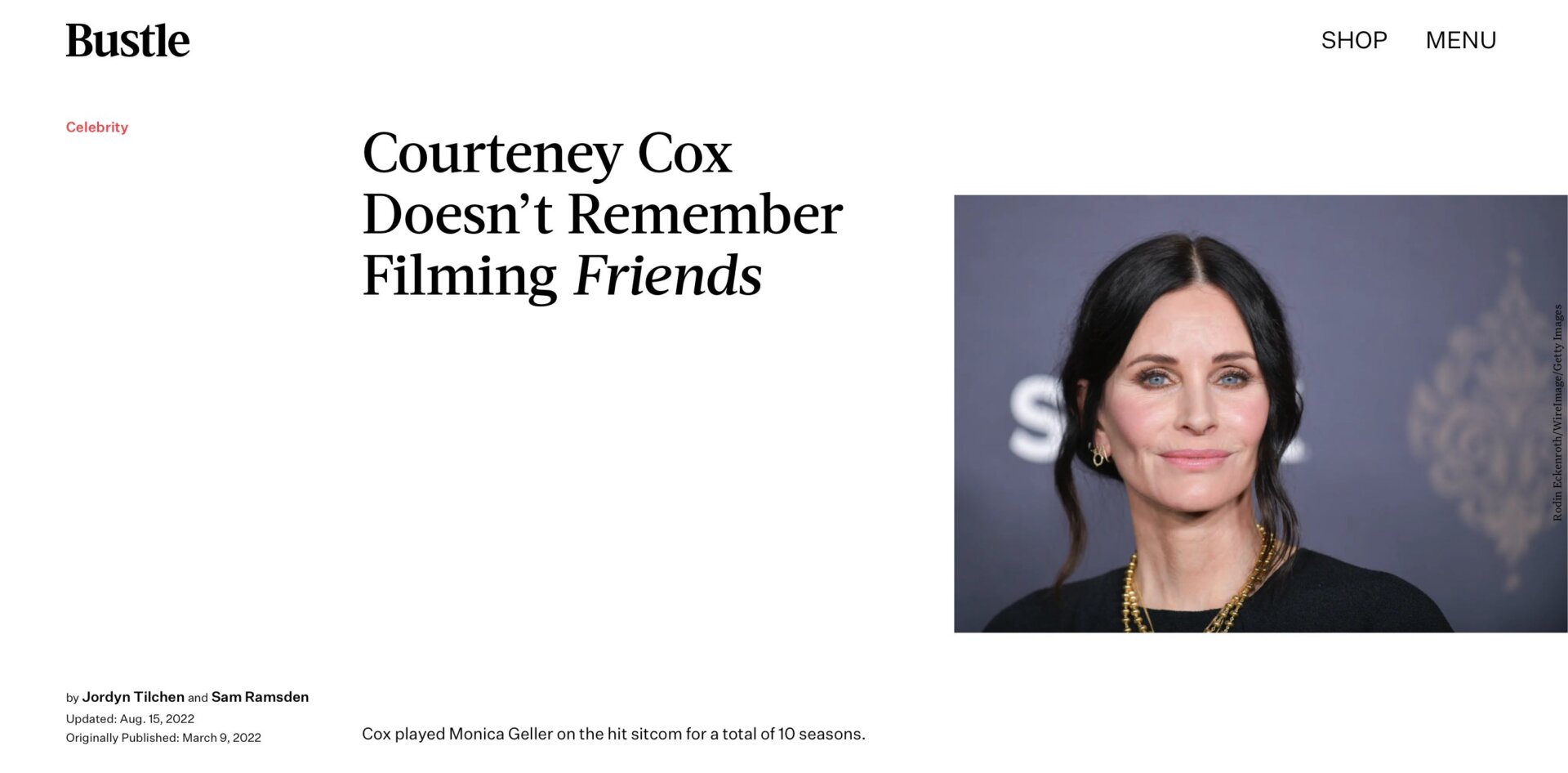 Well, it was only a decade of her life.