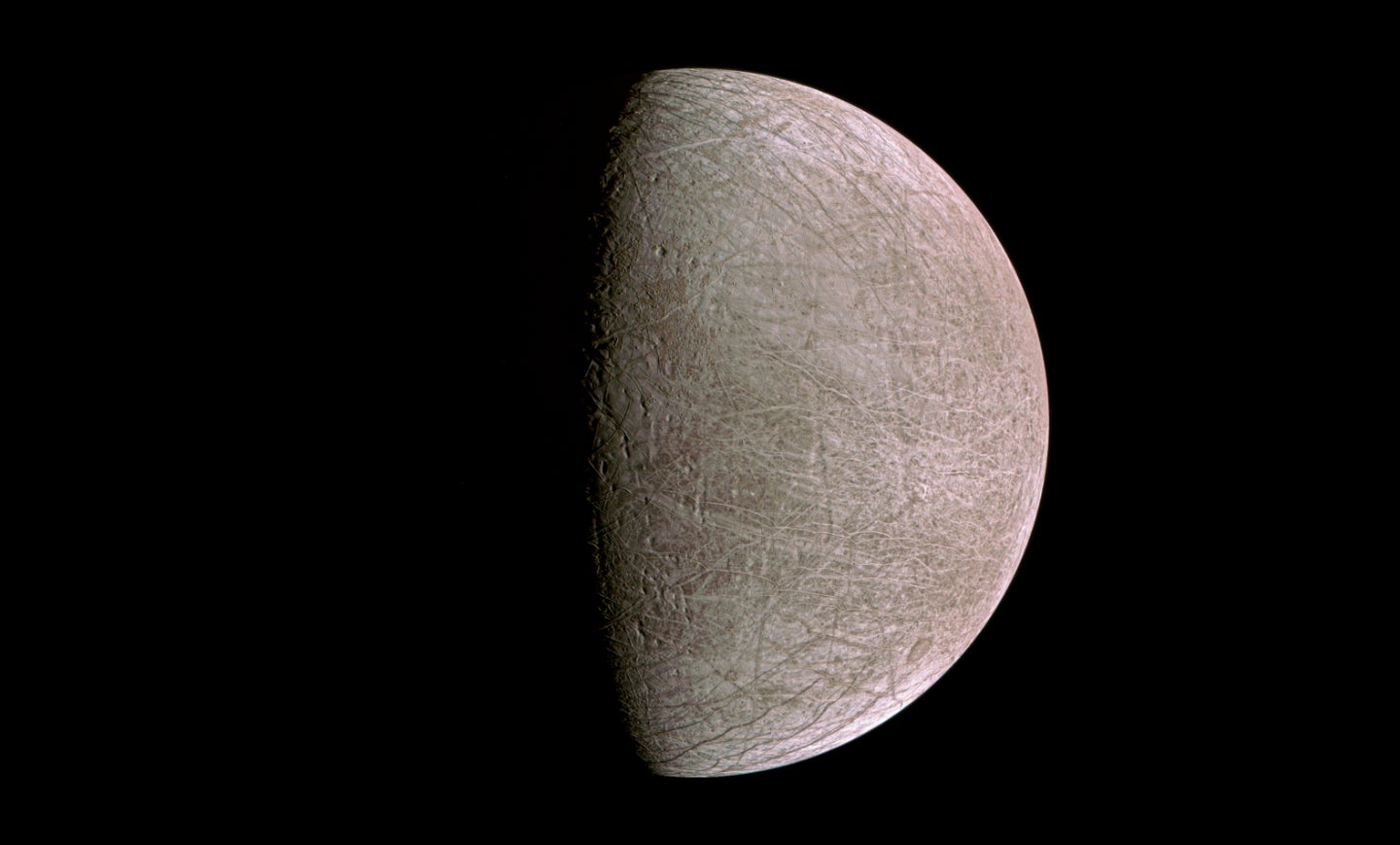 Europa as recently seen by Juno.