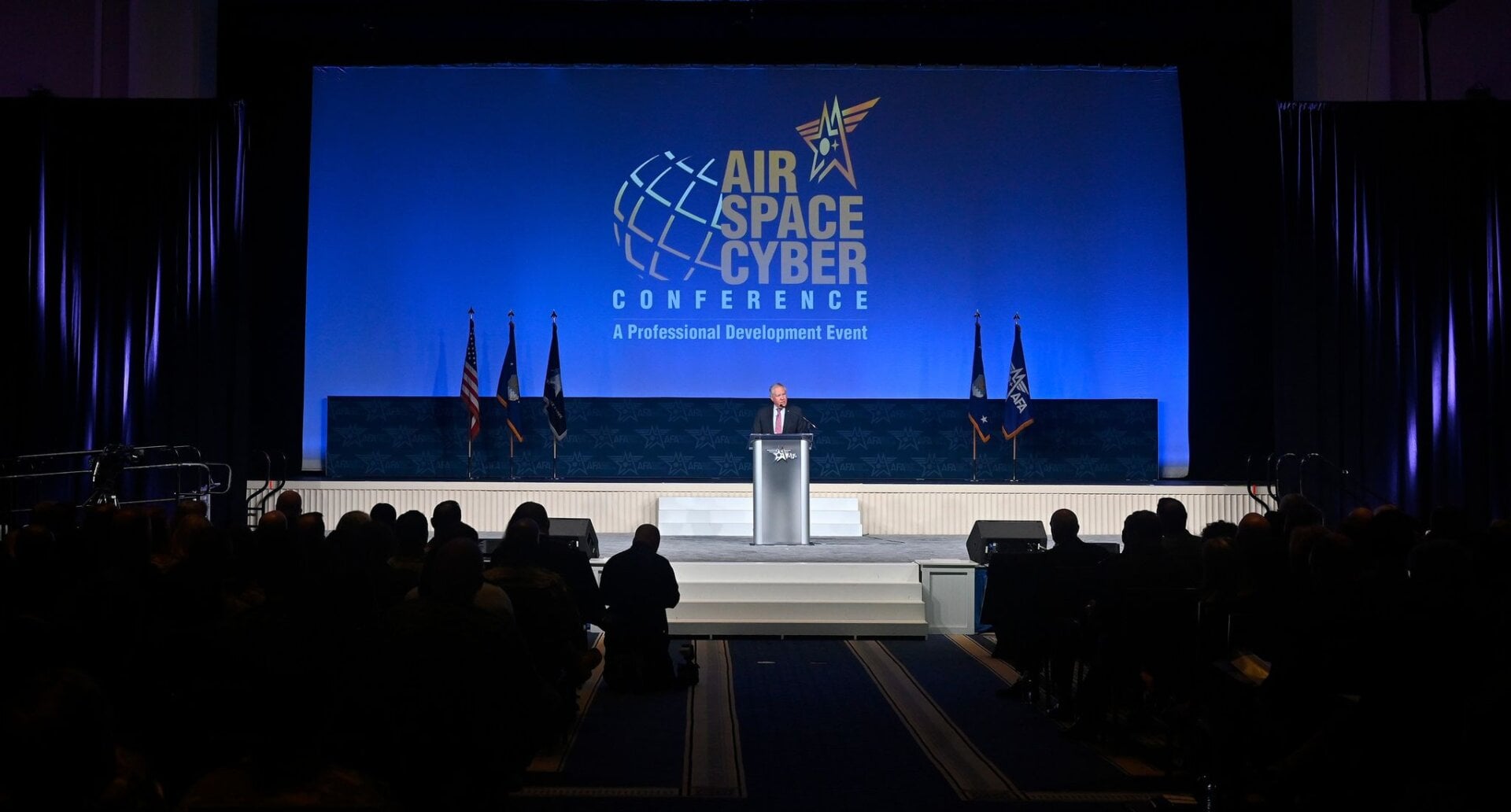 Secretary of the Air Force Frank Kendall speaks on September 19, 2022 at the 2022 Air, Space, & Cyber Conference in Maryland.