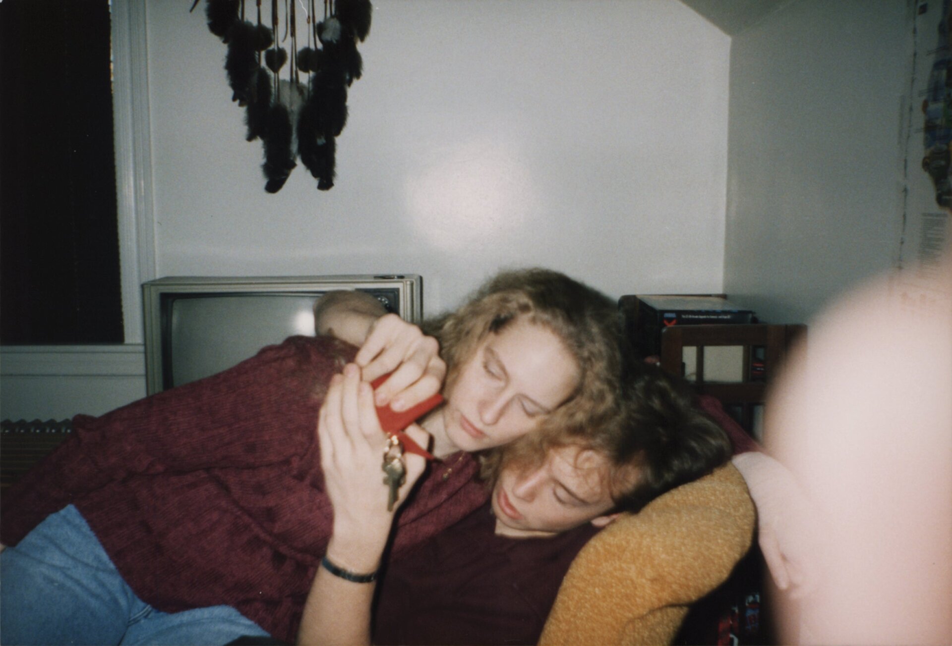 Elon Musk embracing his onetime college girlfriend, Jennifer Gwynne.