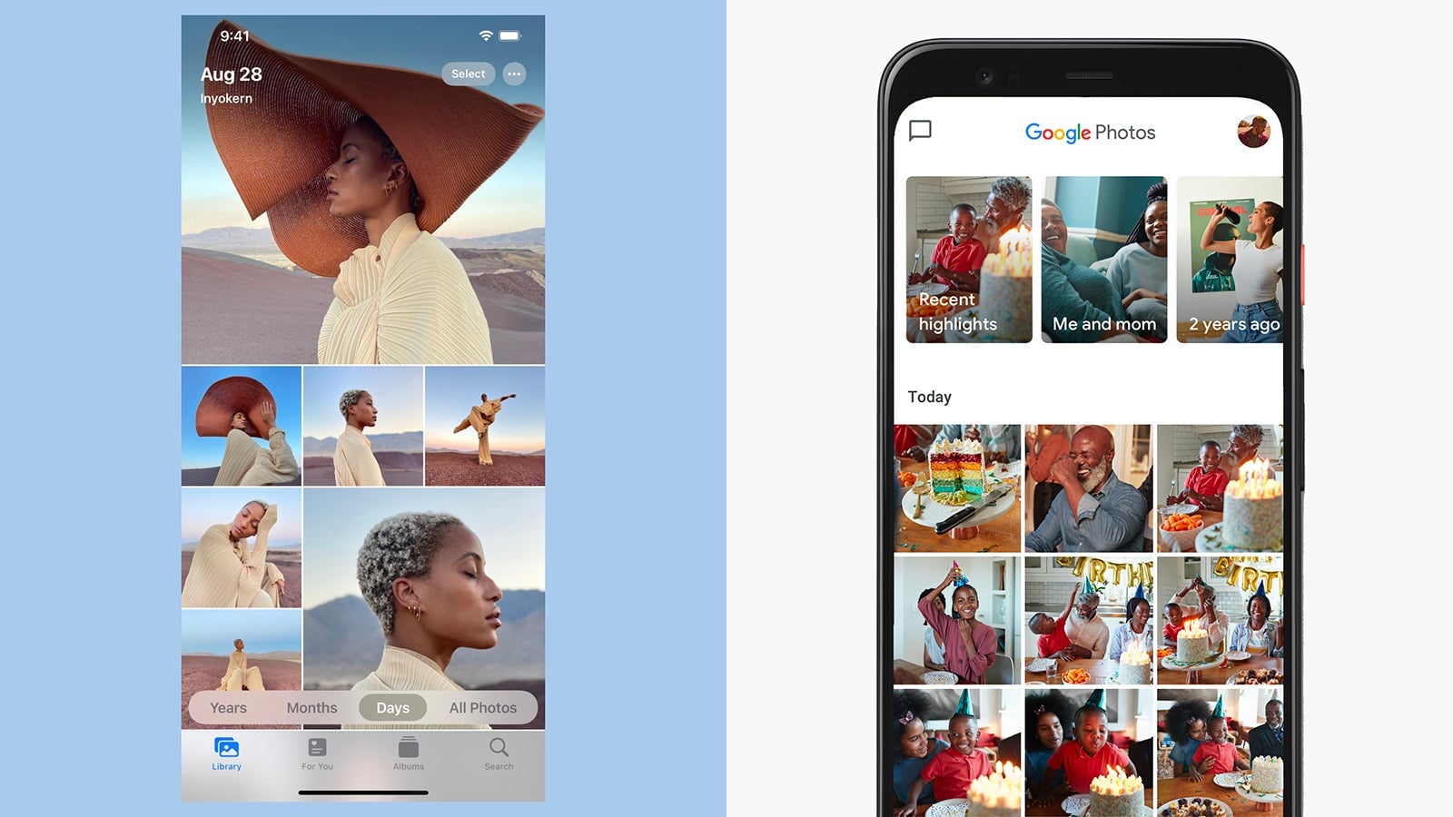 Screenshot: Apple Photos/Google Photos