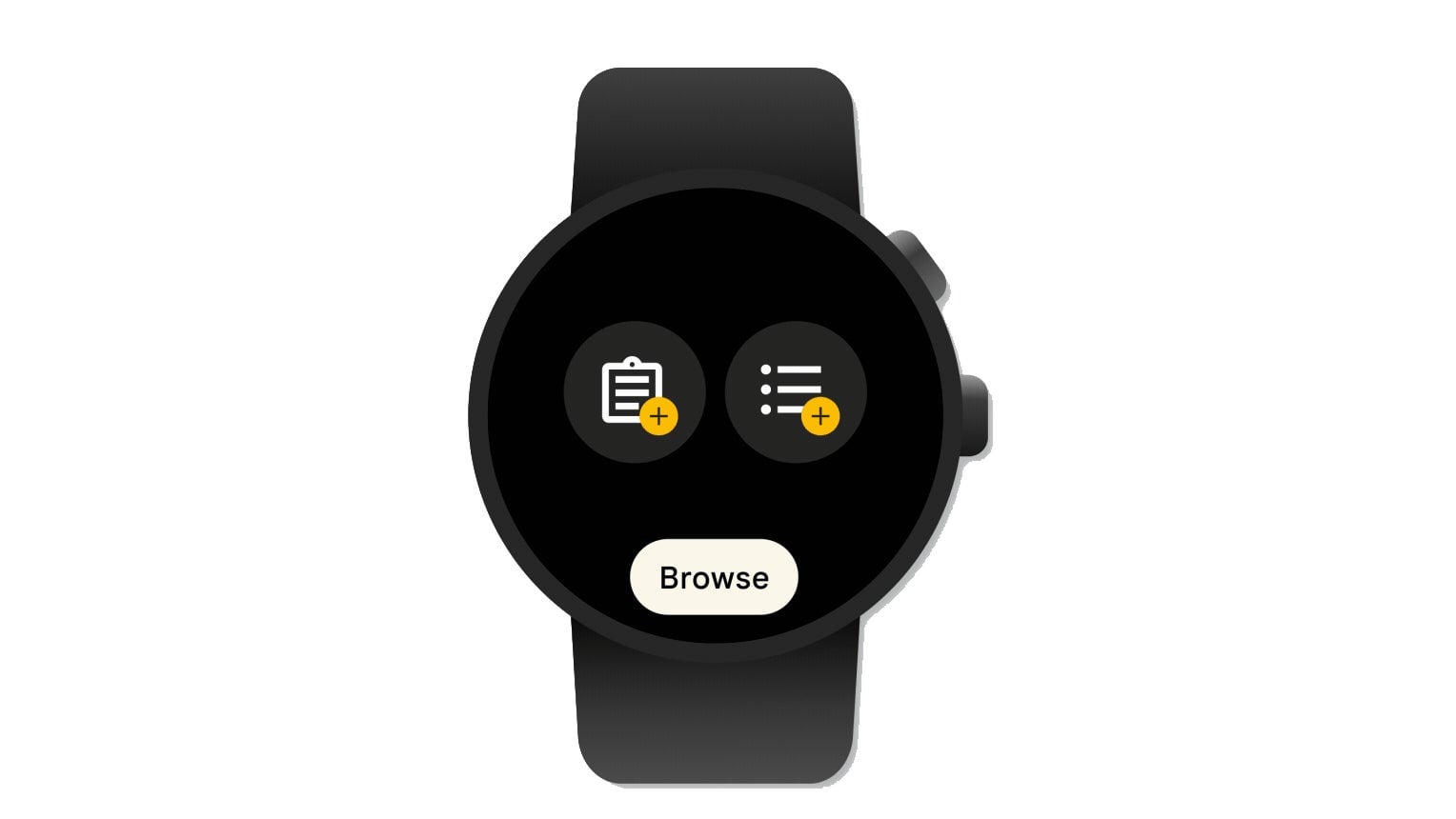 A preview of the new Google Keep tile on Wear OS. 