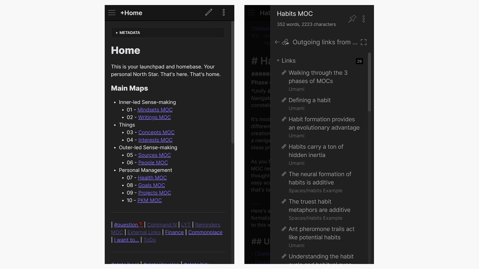 Screenshot: Obsidian