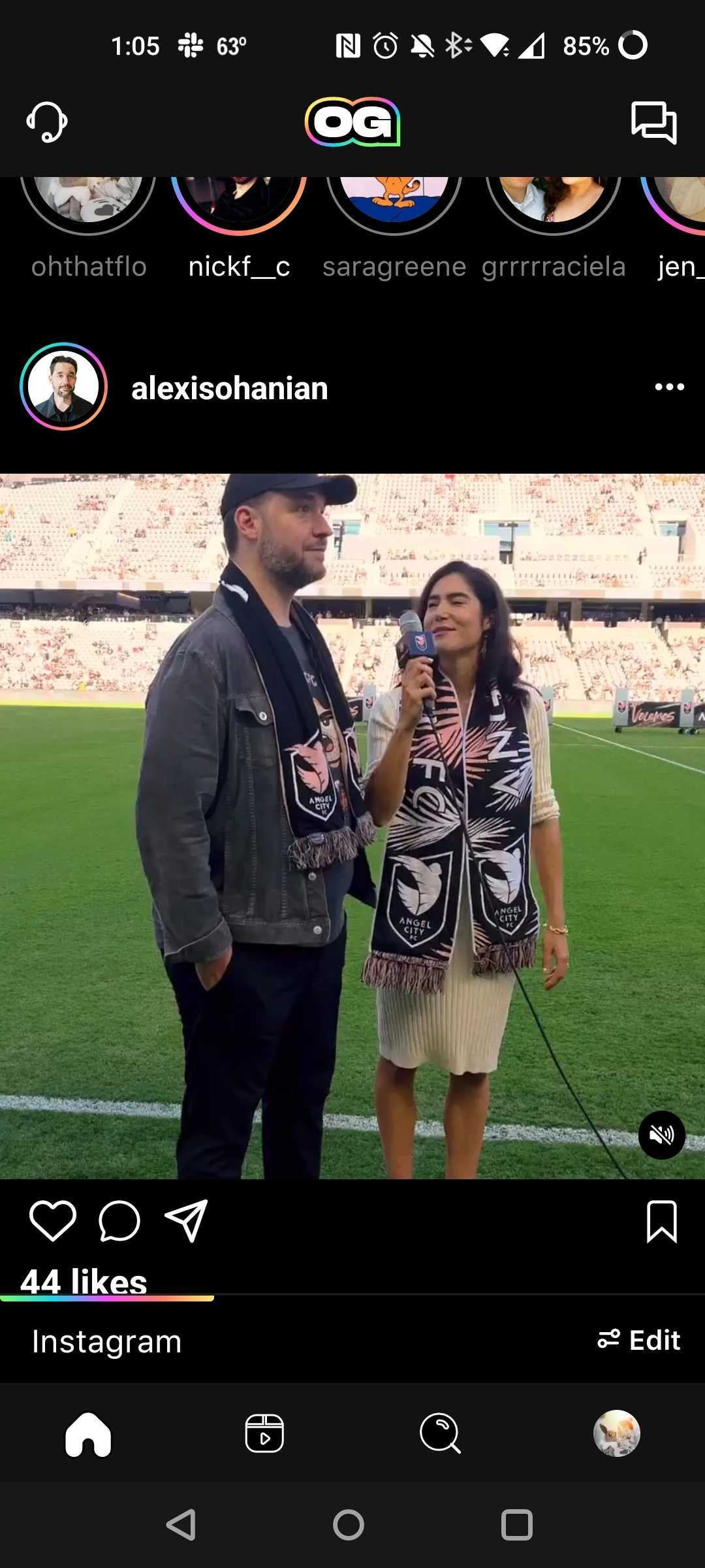 Note: The OG App appears to cut off part of the Instagram interface when run on an Android 12.