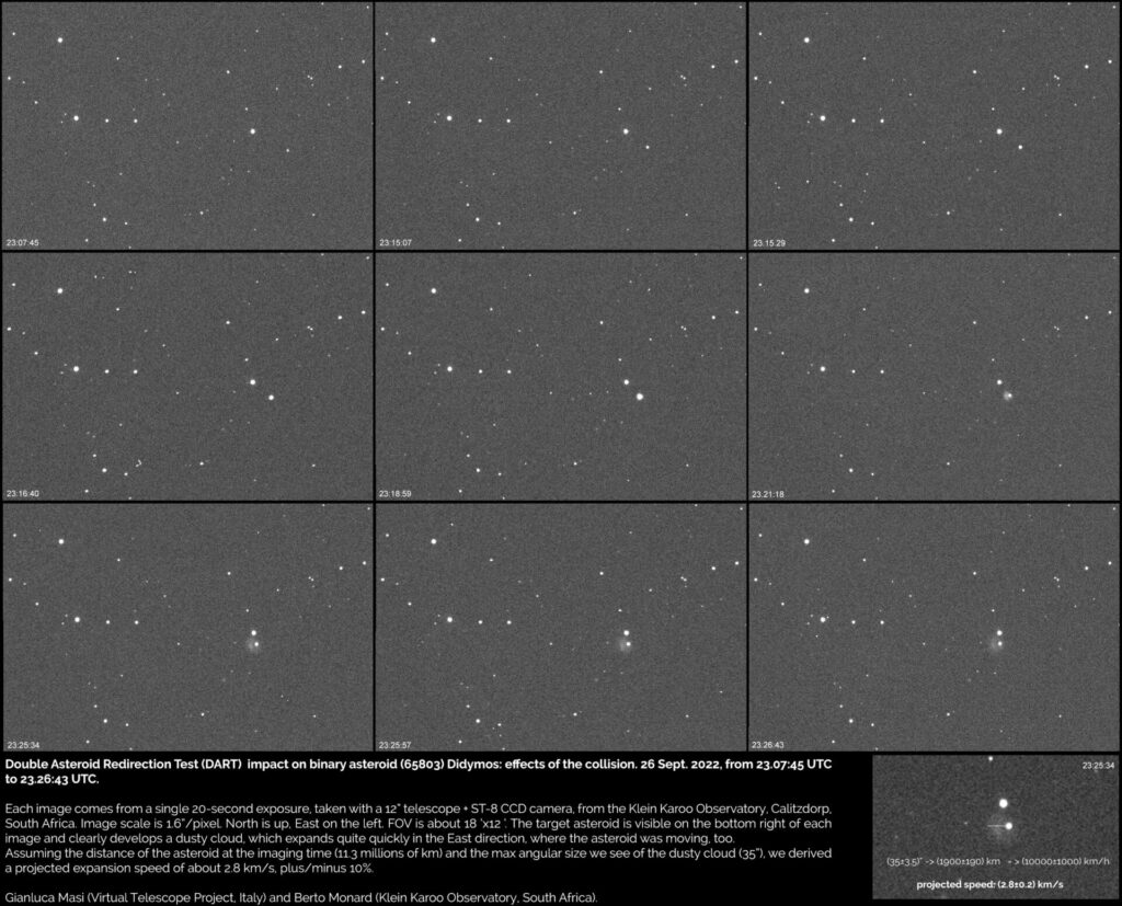 Ground Telescopes Capture Jaw-Dropping Views of DART Asteroid Impact
