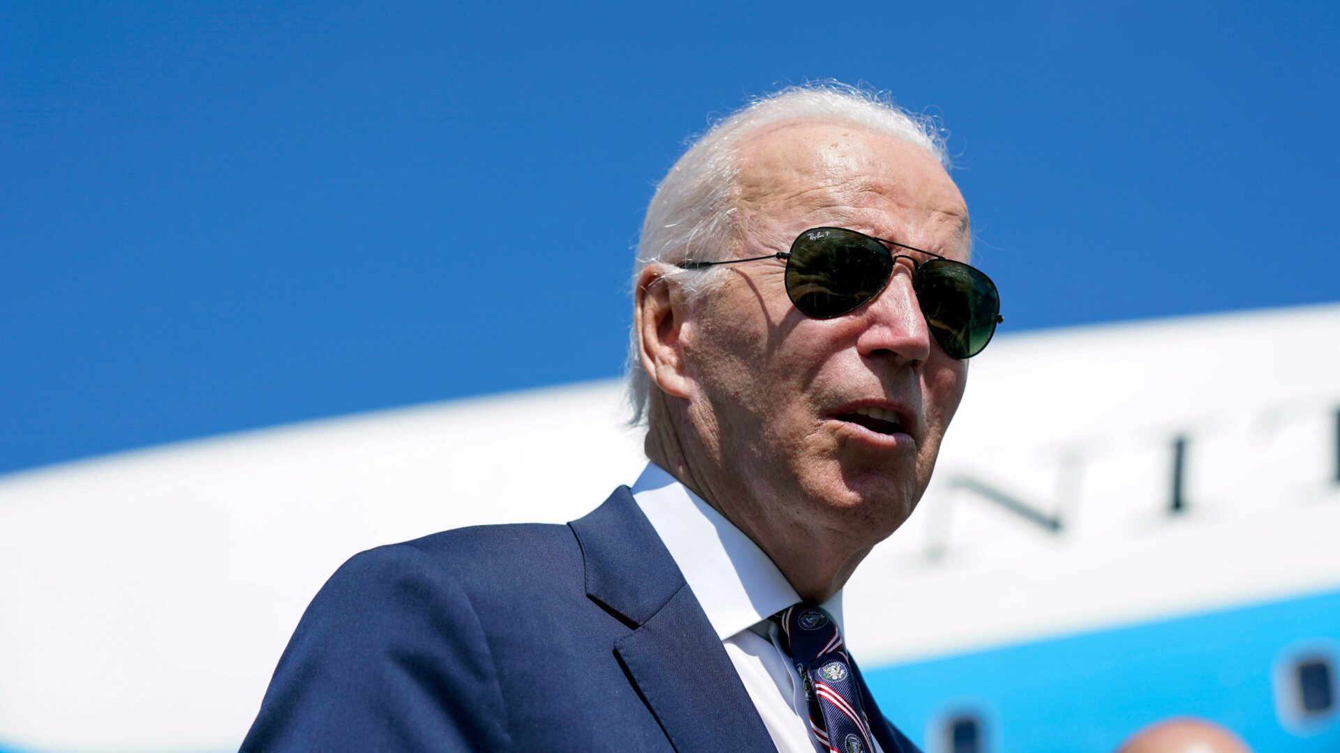 President Joe Biden speaks before boarding Air Force One at Columbus International Airport in Columbus, Ohio, Friday, Sep. 9, 2022, after attending a groundbreaking for a new Intel computer chip facility in New Albany, Ohio.