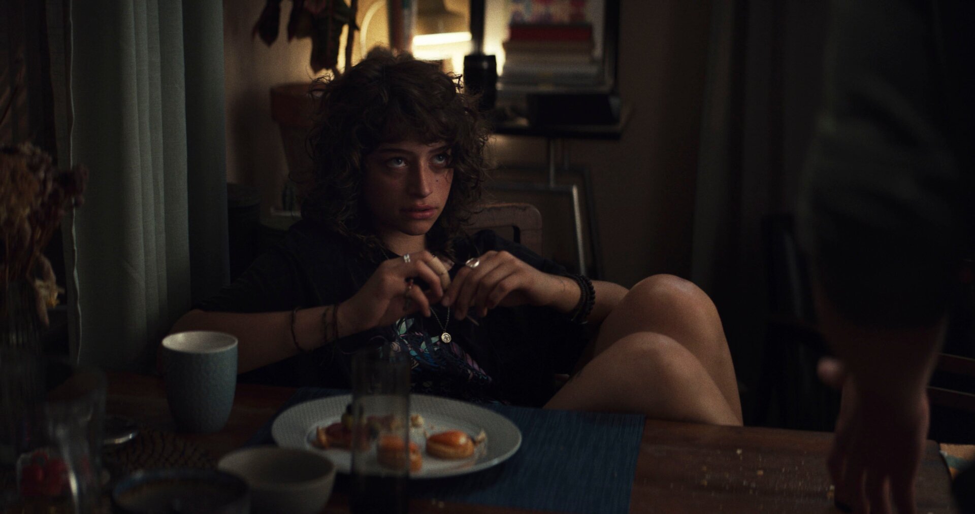 Riley, in what’s actually a happier moment for her in this movie.