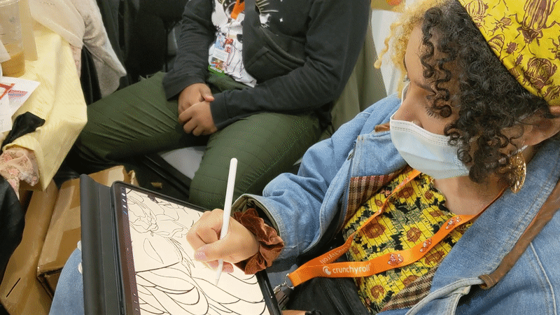Jasmyn Arnold discusses how they’re inspired by their own mistakes as they sketch the outline for their piece.