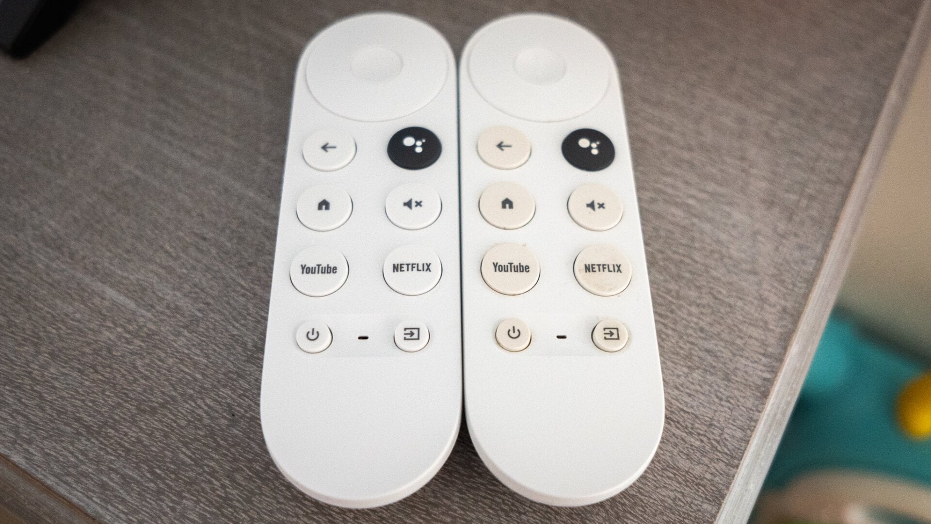 What can I say? A white remote in a house with a young kid is a grime magnet. 